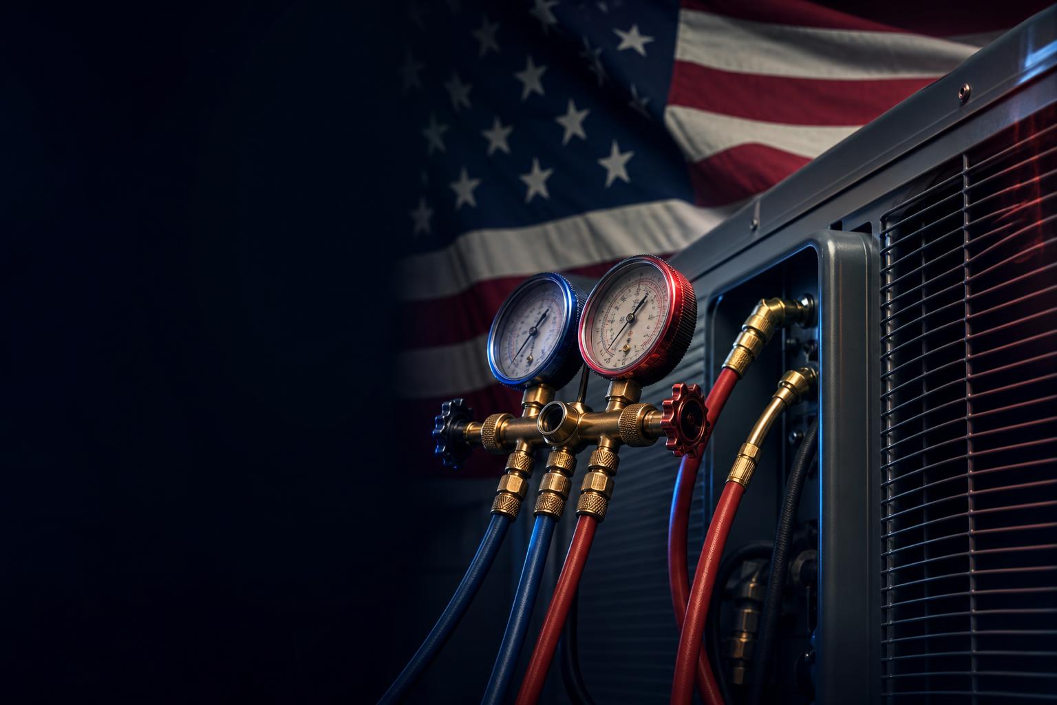 HVAC maintenance tools and gauges